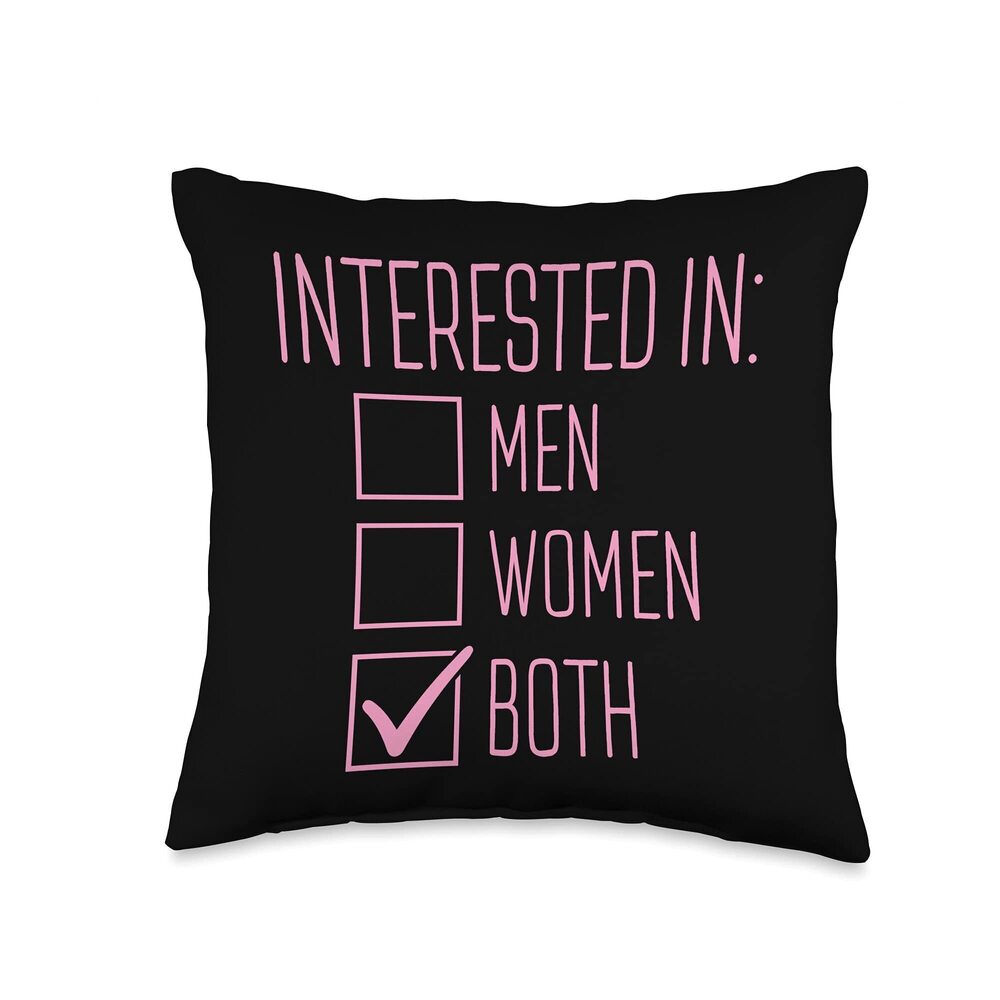1289 Interested In Both Sexual Preference Bisexual Art Throw Pillow
